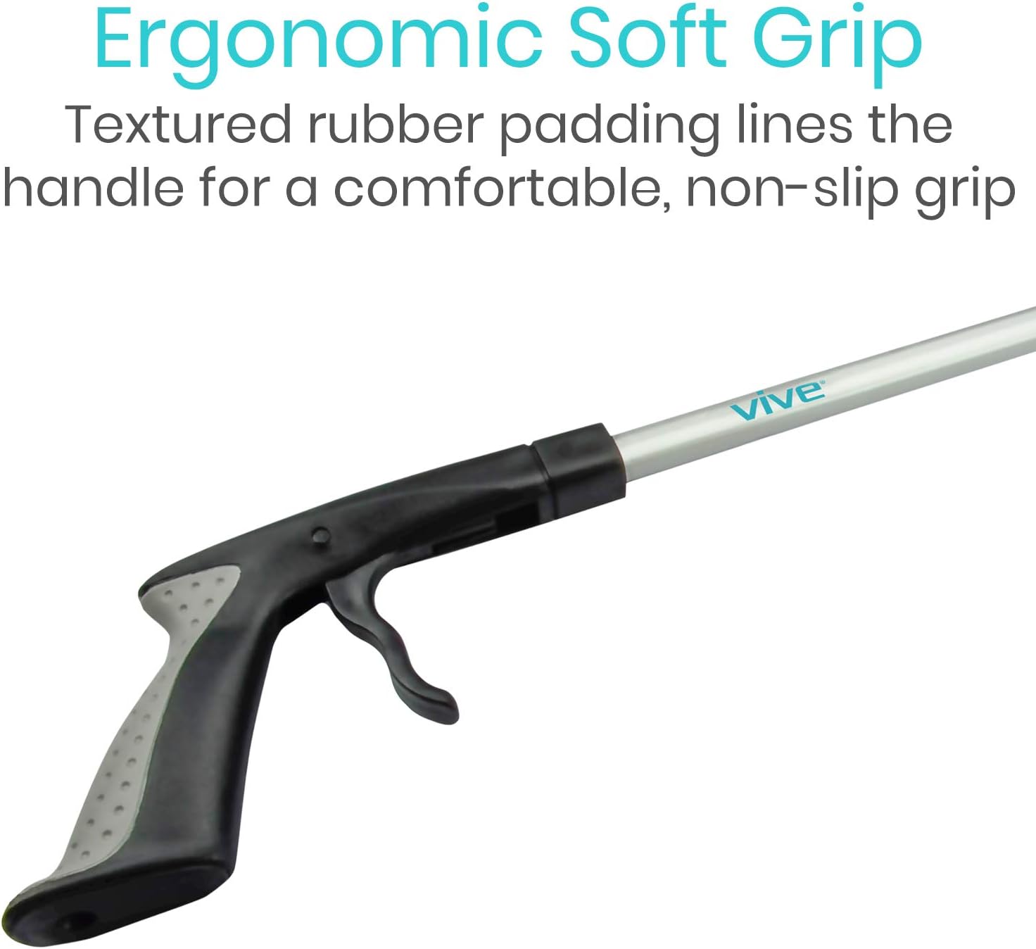 Vive Reacher Grabber 32" - Extra Long Mobility Aid - Rotating Hand, Heavy Duty Grip Arm - Reaching Assist Tool for Trash Pickup, Litter Picker, Garden Nabber, Disabled, Handicap Arm: Health & Personal Care