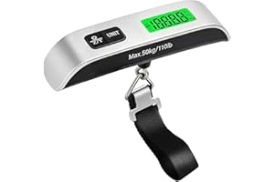 SkyStage Digital Luggage Scale, 110lb Suitcase Weight Scale for Travel with Backlit LCD Display, 4-Unit Switching, Portable H