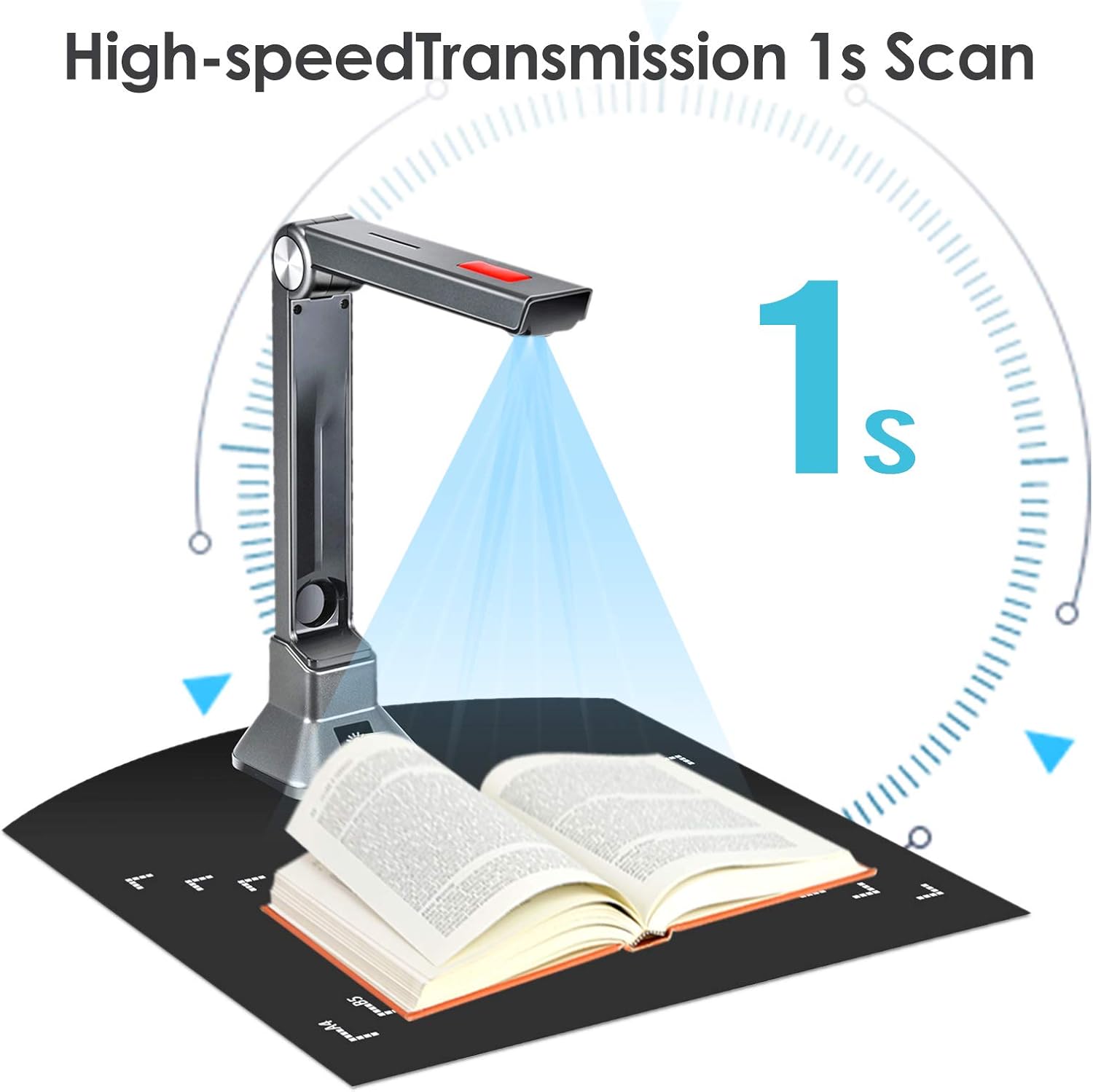 ETE ETMATE Portable Document Camera, 10 MP High Definition Scanner Max A4 Size with Real-time Projection Video Recording, OCR Text Recognition Function for Office Education Training Library Bank : Electronics