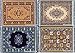 Set of 4 Dollhouse Rugs, Miniature Doll House Accessory, 6x4 Carpets, Rectangle, Kids Toy Furniture Carpeting Decor