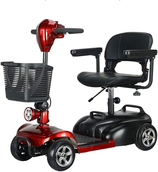 Amazon.com: WWWNYY Old Man Scooter eléctrico de cuatro ruedas, batería de coche plegable para adultos con cuatro ruedas, silla de ruedas compacta, scooter de viaje, 4 rondas, batería de litio: Home \u0026