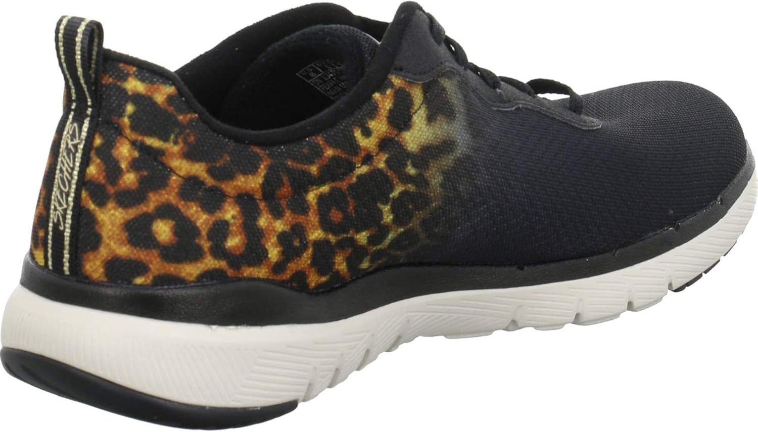 skechers flex appeal 3.0 leopard pounce ladies sports trainer