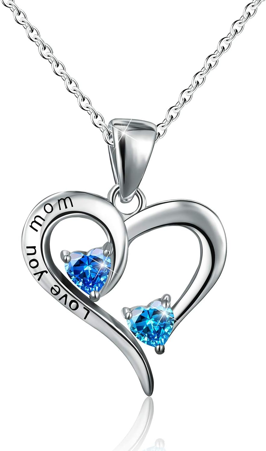 EsberryCZ Love Heart Pendant 18K Gold Plated 925 Sterling Silver Necklace Pendant 5A Cubic Zirconia Pendant with Necklaces for Women Mother Mom Wife Girls Her