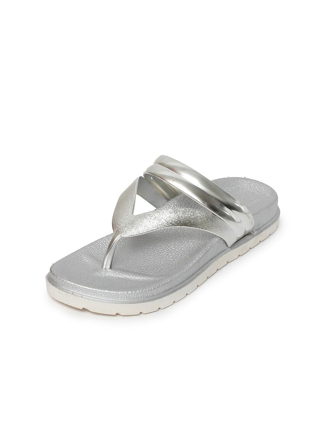 meriggiare women synthetic silver flats 37 eu