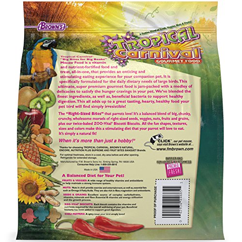 Tropical Carnival Gourmet Macaw Food – Big Bites Daily Diet with Probiotics - Image 2