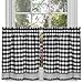 Buffalo Check Tier Pair Window Curtain Set - 58 Inch Width, 36 Inch Length - Black & White Plaid Drapes - Light Filtering Drapes for Kitchen, Bedroom, Living & Dining Room by Achim Home Decor