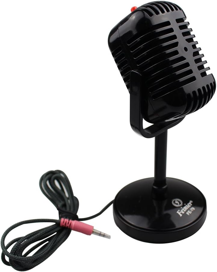 Desktop Condenser PC Microphone with 3.5MM Plug, Tabletop Classical Design Computer Mic with Mute Button for Conferencing/Recoding/Podcasting/Online Singing/Chatting (Black)