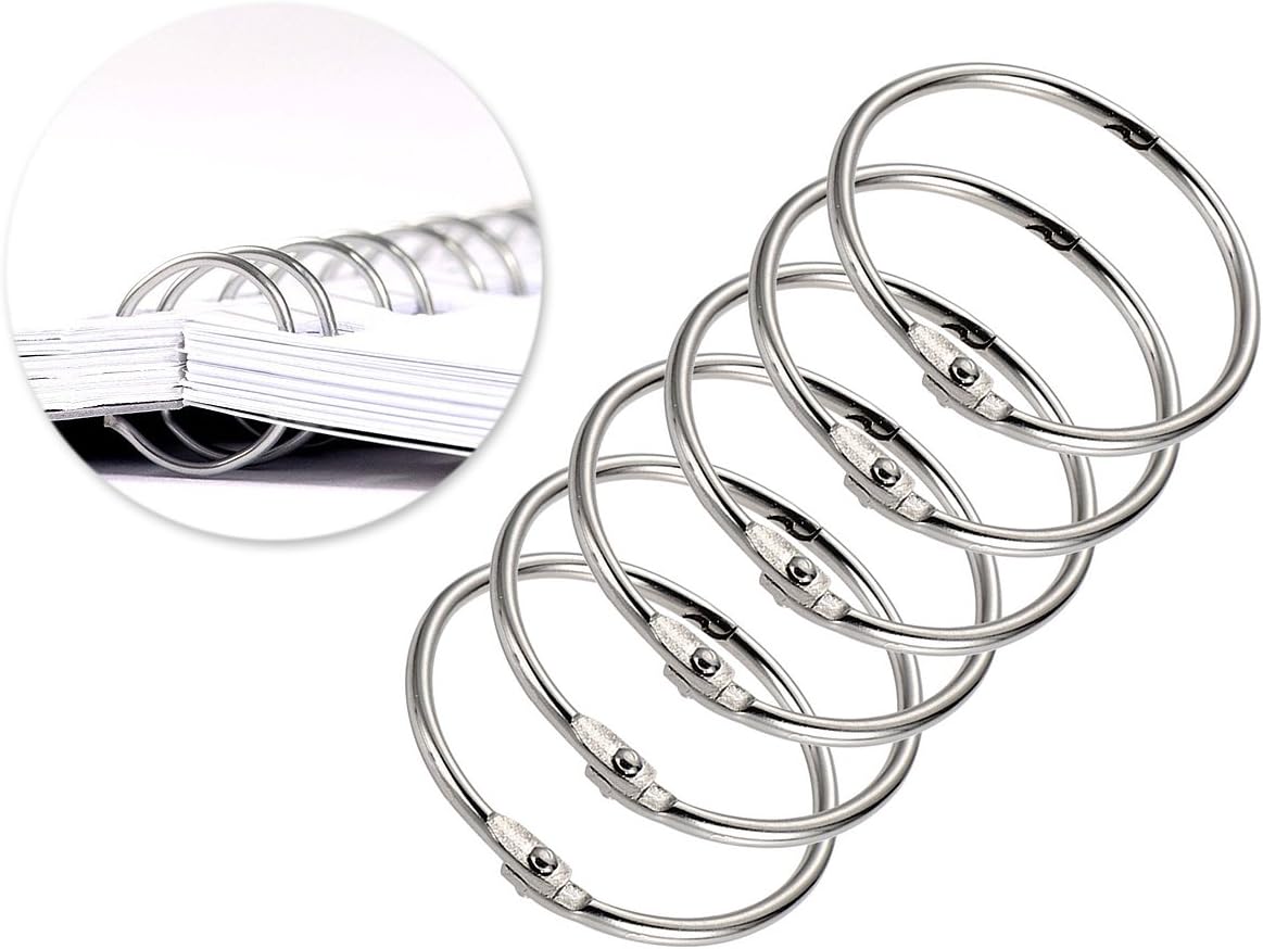 DS.DISTINCTIVE STYLE Metal Binder Rings Round Binding Rings Set in 20