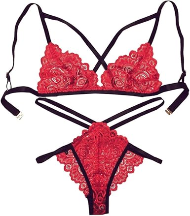 womens red underwear set