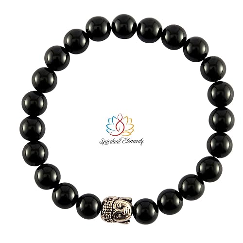Buy Spiritual Elementz Reiki Charged Gift Natural Gemstone 7 8mm Round Beads Buddha Beaded Black Onyx Gemstone Chakra Stretch Bracelet Unisex For Healing Stone For Negativity Removal Online At Low Prices In India