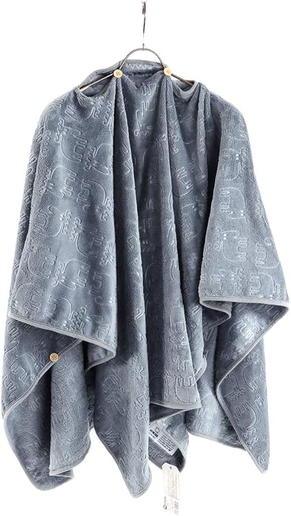 Amazon Moz かわいい 着る毛布 暖か おしゃれ 大判 ブランケット ひざ掛け ボア 毛布 レディス 男女兼用 1 160cm グレー ひざ掛け ハーフケット オンライン通販
