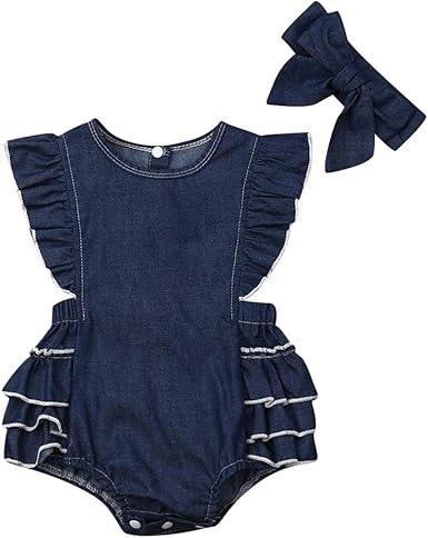 denim onesie baby