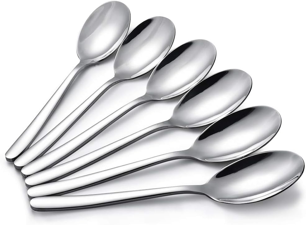 Oymlclivisa Dinner Spoons Set of 12, Stainless Steel Table Spoons, Silver Soup Spoons, 21.4 cm, 21.4 x 4 cm - Image 4