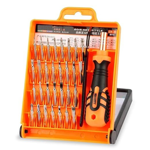 SPIN CART Presicion Screwdriver Set, 32 in 1 Magnetic Tool Kit With 30 Bits For Smart Mobile Phone, Laptop, Computer, Electronics etc. (Yellow)