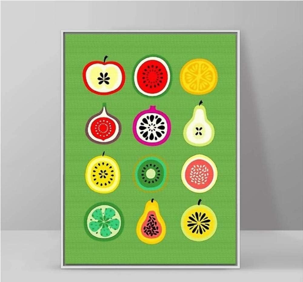 1 pieza estilo nórdico fruta cortada pintura decorativa simple cuadro