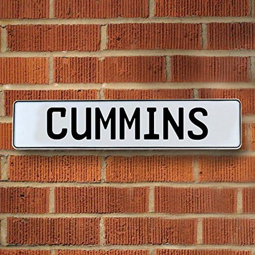 Vintage parts USA 787133 CUMMINS automotive dodge White Stamped Aluminum Street Sign Mancave Wall Art