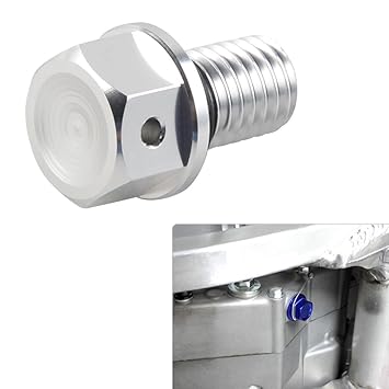 H2Racing Motor Silber M10 x P1.5 Magnetisch Ölablassschraube Schrauben für KLX300 1994-2003,KLX300R 2004-2008,KX80/85/100 197