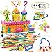 Peradix Building Toys 111 PCS Flexible Building Sticks for Kids STEM Learning Toys Set Educational Activity, DIY Gift Soft Bendable Sculpting Sticks Motor Skill Toys Building Blocks with Storage Bag