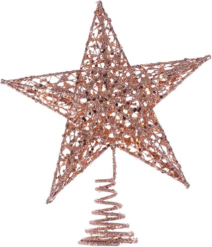 Stella Di Natale In Ferro.Amosfun 20 Cm Puntale Glitterato Per Albero Di Natale O Decorazione Della Casa 25 Cm Rose Gold Colore Rosa Ferro Ifgf Org Au