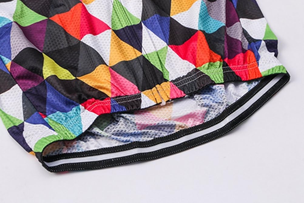 Men's Cycling Jersey Short Sleeve Bike Clothing Multicolored Diamond: Clothing