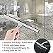 Baban Shower Squeegee with 2 Strong Adhesive Holder Hooks, Stainless Steel Glass Squeegee Window Squeegee - All-Purpose Squeegee for Bathroom/Kitchen/Car Glass/Mirror/Shower Door, 9.6 Inch, Chrome
