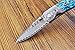 KUBEY Custom Handmade VG-10 Damascus Steel Folding Pocket Knife,4-Inch Closed (Abalone Handle)