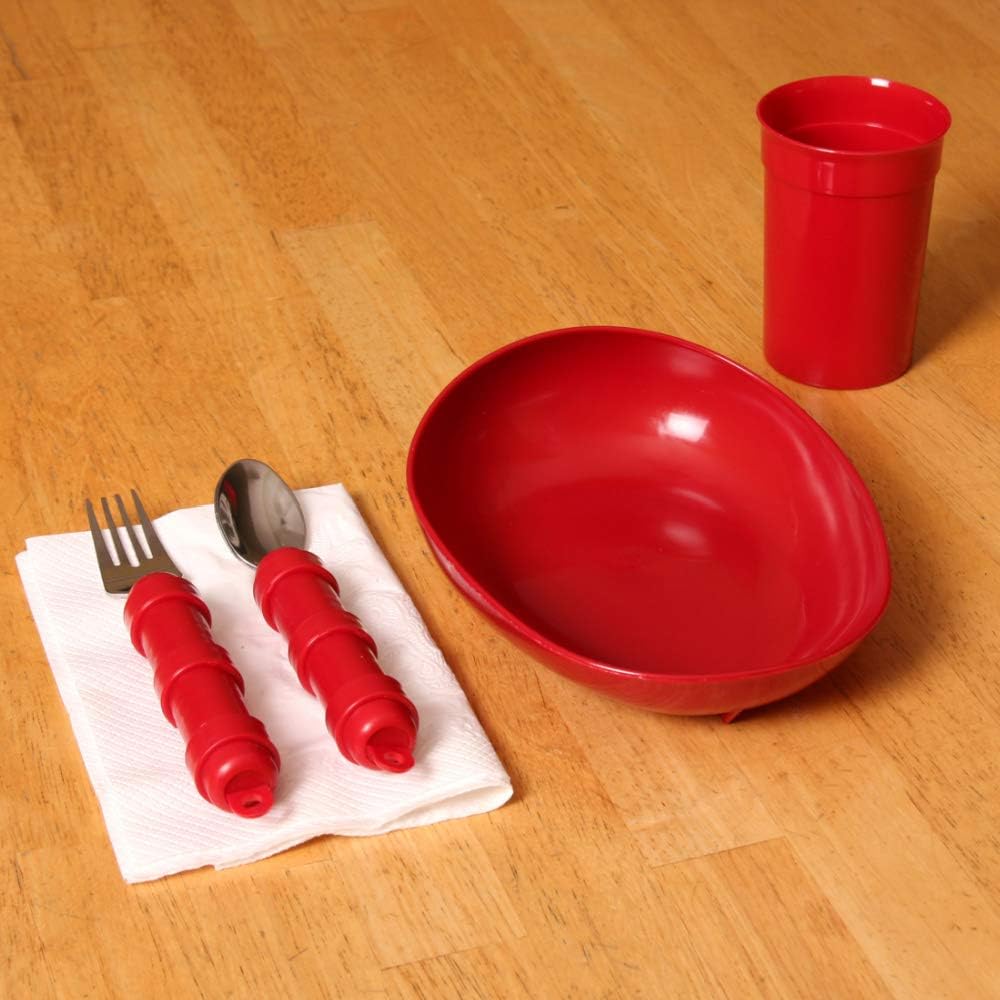 Mabis Dmi Healthcare Redware Dinnerware Set, Red, One: Health & Personal Care