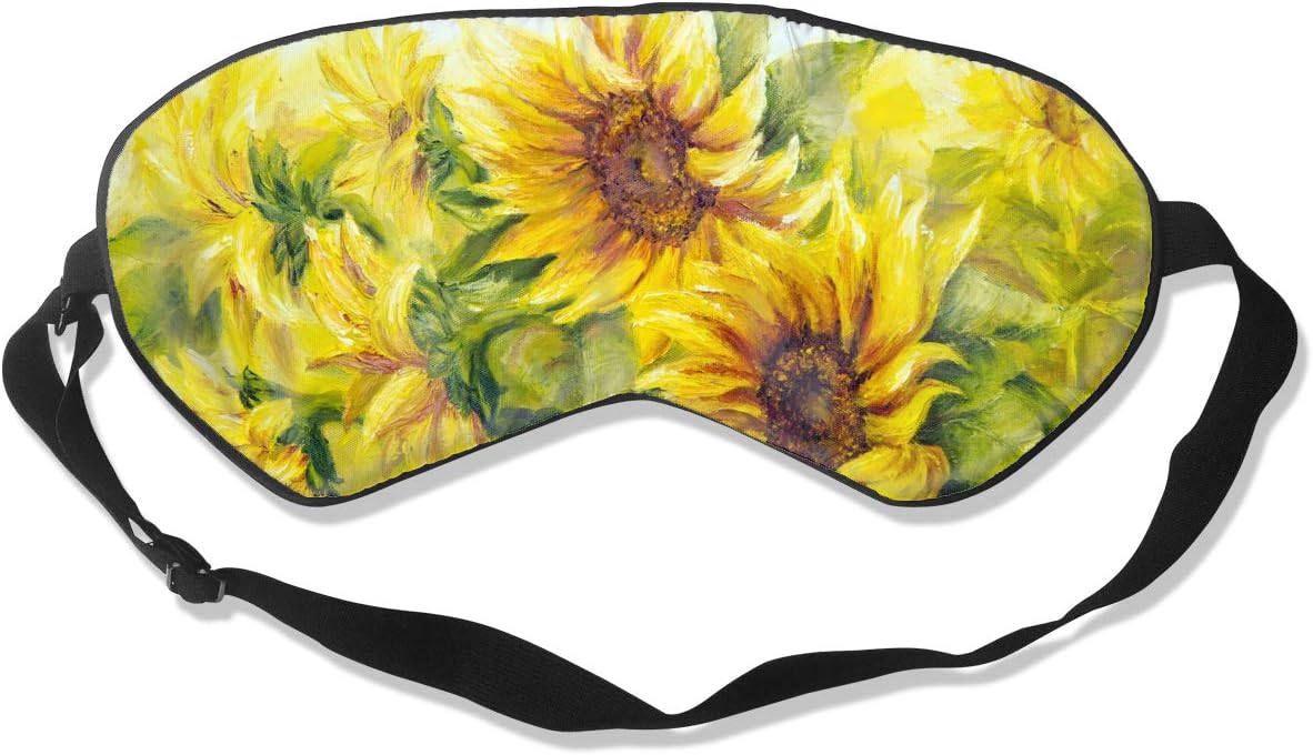 COLOMAKE Lightweight and Comfortable Super Soft Adjustable Sunflower Painting Eye Mask for Sleeping Shift Work Naps Night Blindfold Eyeshade for Men and Women