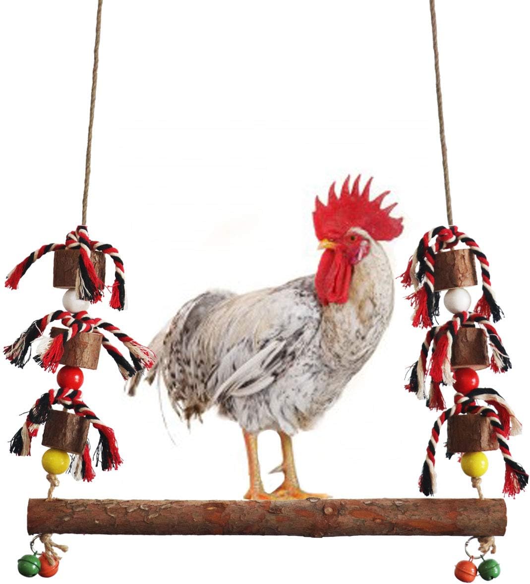 Large Chicken Swing Natural Wooden Colorful Chicken Toys