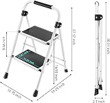 KINGRACK 2 Step Ladder with Non-Slip Wide Pedals White view 6