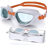 Vegemono Swim Goggles, Unisex Adult Swimming Goggles Anti Fog Anti UV No Leakage Wide View for Men Women Youth
