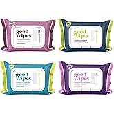 Goodwipes Flushable & Plant-Based Wipes with Botanicals | Dispenser for At-Home Use | Variety Pack with Aloe Septic and Sewer Safe | 240 count (4 packs) - Biggest Adult Wipes