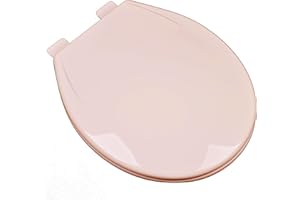 Bath Décor 2Q1R6-20 Builder Grade Slow Close Plastic Toilet Seat with Vari-Adjust Lok-Down R'N'C Hinge and Quik-Lok Mounting Hardware, Round, Venetian Pink