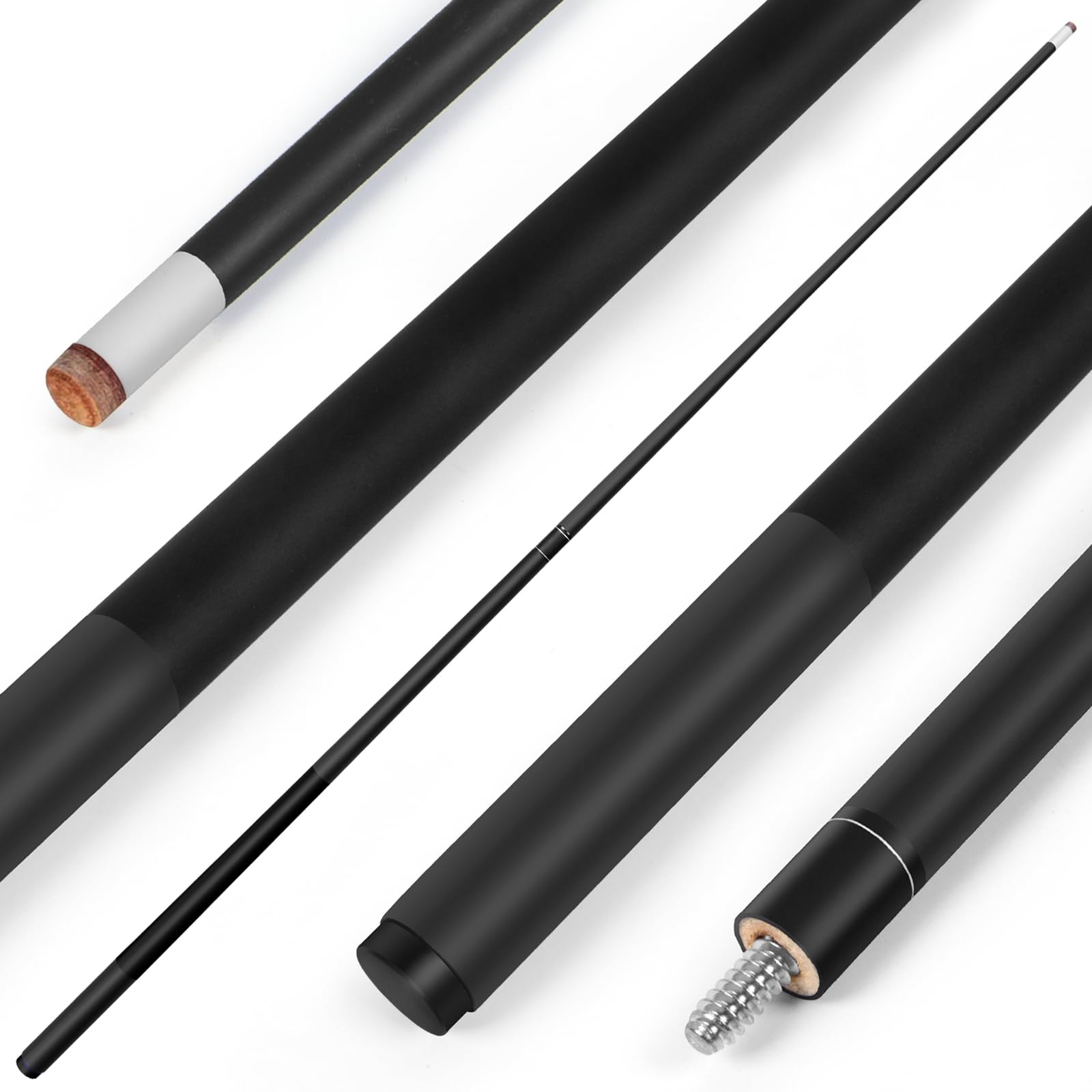 Kmise Pool Stick Set of 1 Professional Billiard Pool Cue Stick - Embedded Ink Pattern 18,19,20 Oz Pool Stick-Made of Fiberglass Graphite Composite (Black)
