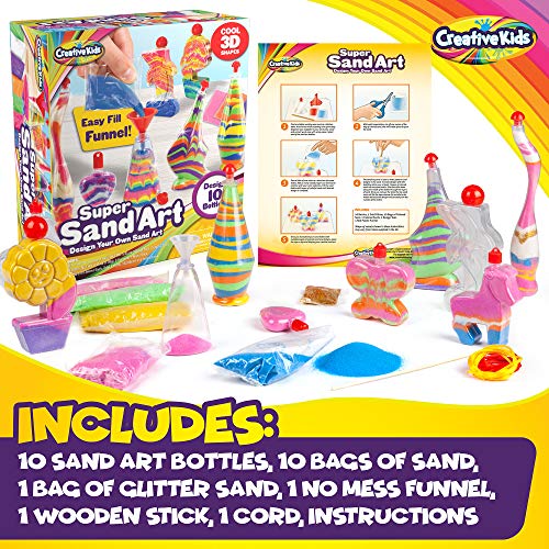 Creative Kids Sand Art Activity Kit for Kids 10 Sand Art Bottles and