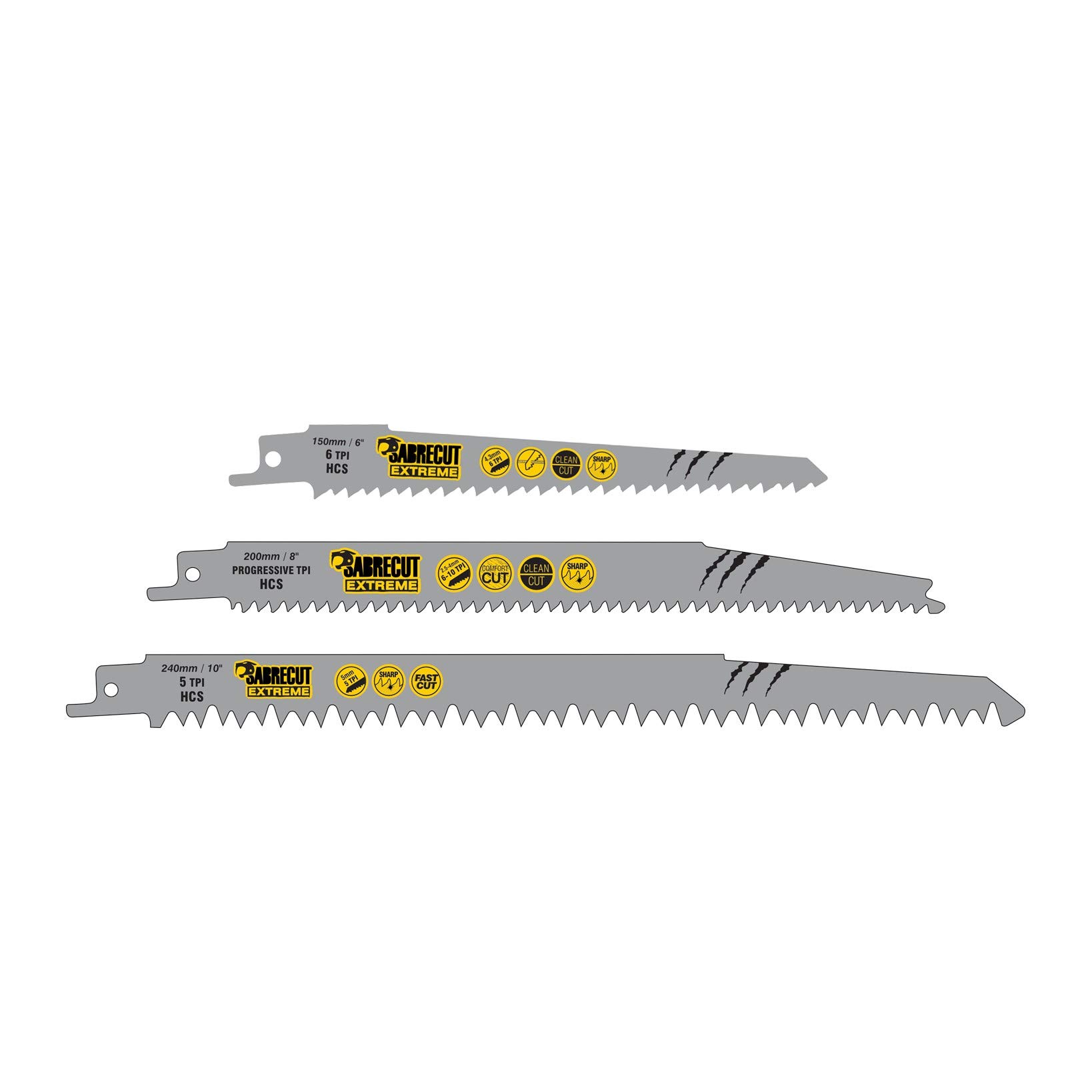 3 x SabreCut SCRSKW3 Mixed S644D S1531L S2345X Fast Wood Cutting Reciprocating Sabre Saw Blades