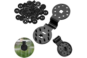 NADUSEP 50 PCS Shade Cloth Clips, Shade Cloth Heavy Duty Lock Grip, 2024 New Reusable Round Plastic Black Clips for Greenhouse Outdoor Garden Shade Netting, Anti Bird Netting, Shade Fabric Accessories