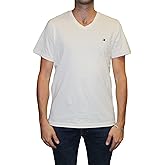 Tommy Hilfiger Men's Flag V-Neck T-Shirt, Oatmeal Heather, Small