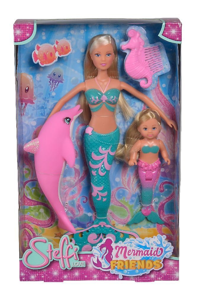STEFFI LOVE Simba 105733336 105733336 Mermaid and Evi 12 cm Doll Steffi Model and Evi Doll
