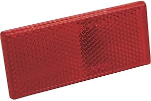Blazer International B178SRW Rectangular Stick-On Reflector, Red, 2 Pack