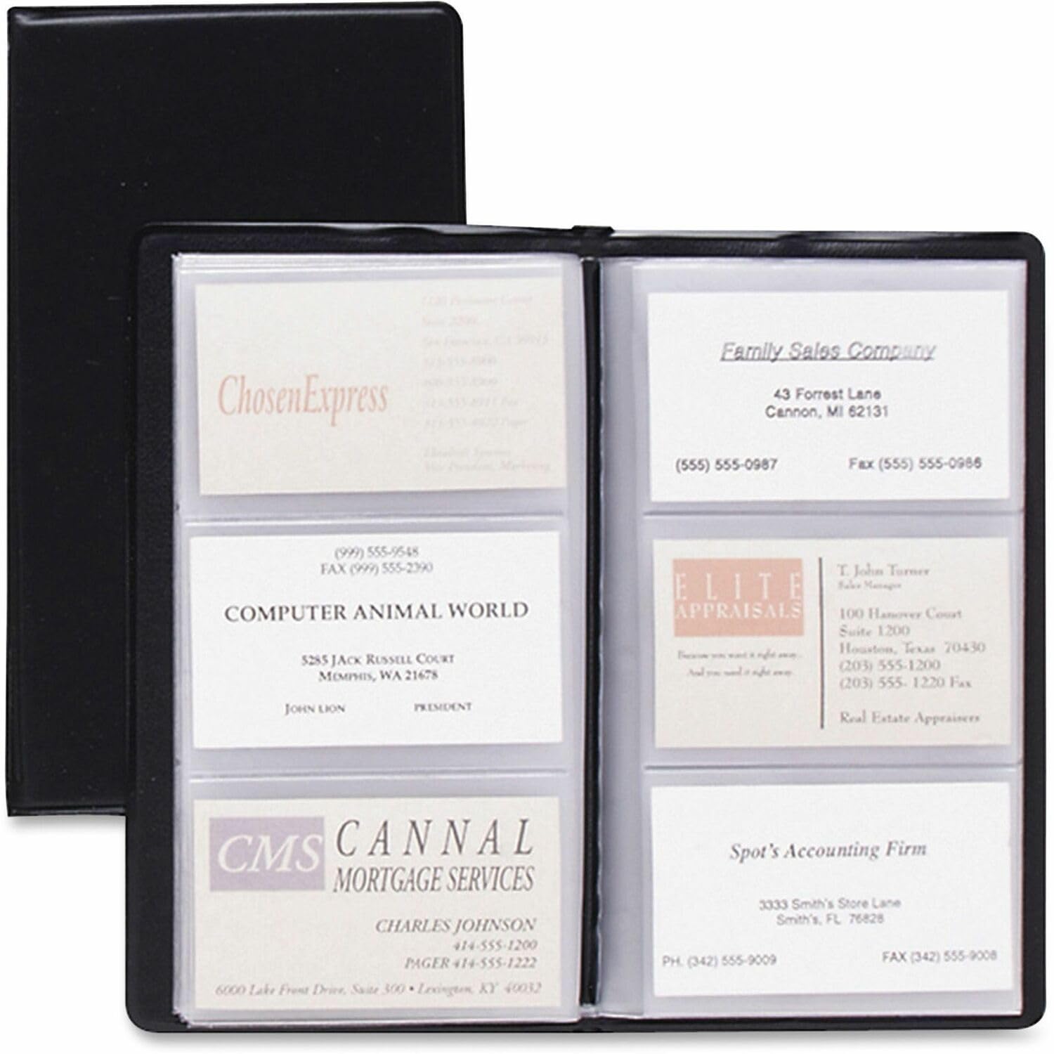 TOPS Cardinal Sealed Vinyl 72 Card File, Black, (751 610)