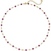 LOLAR RAY Turquoise Jewelry for Women - 14K Gold Plated Turquoise Necklace for Women Colorful Beaded Necklaces Summer Beach Boho Choker Bead Gift