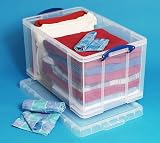 Really Useful Box 84 Litre Clear Storage Box Stackable Secure Handles view 6