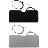 COVESATO Mini Armless Reading Glasses for Men Women Slim Thin Clip on Nose Readers with Small Portable Case