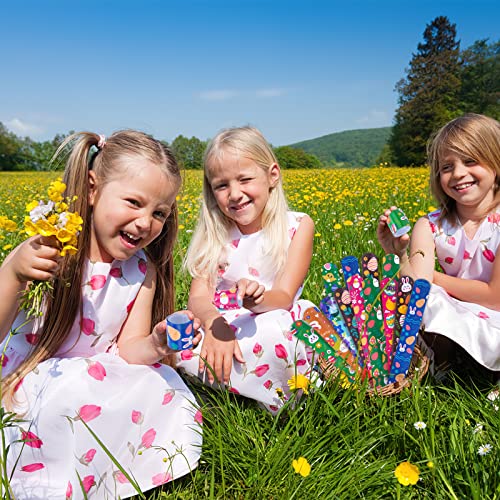 Koogel 48 Stk. Ostern Schnapparmband Bunte Ostereier Klatscharmband für Kinder Mitgebsel Kindergeburtstag Ostern Mitbringsel Geschenke Jungen Mädchen Party Geburtstag