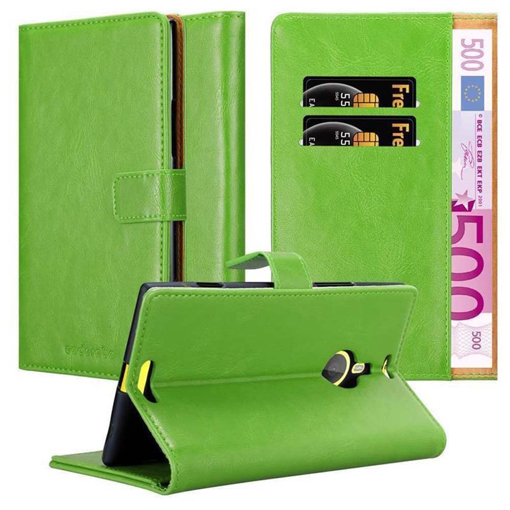 cadorabo Book Case works with Nokia Lumia 1520 in GRASS GREEN - with Magnetic Closure, Stand Function and Card Slot - Wallet Etui Cover Pouch PU Leather Flip