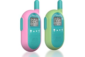 Talkpod Lot de 2 talkie-walkies pour enfants de 3 à 12 ans avec écran de rétroéclairage LCD VOX 22 canaux radio bidirectionne