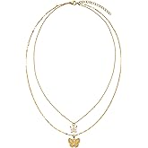 Purelei® Magical Butterfly Necklace – 18K Gold plated stainless steel jewelry – Chain with butterfly pendants – 18 to 20 inch adjustable length – Fashion jewelry for your individual look