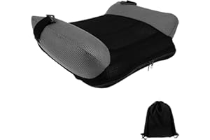 Backless Booster Car Seat, Portable Inflatable Booster Seat with Buckle Washable Cover Blow up Breathable Cushion for Toddler