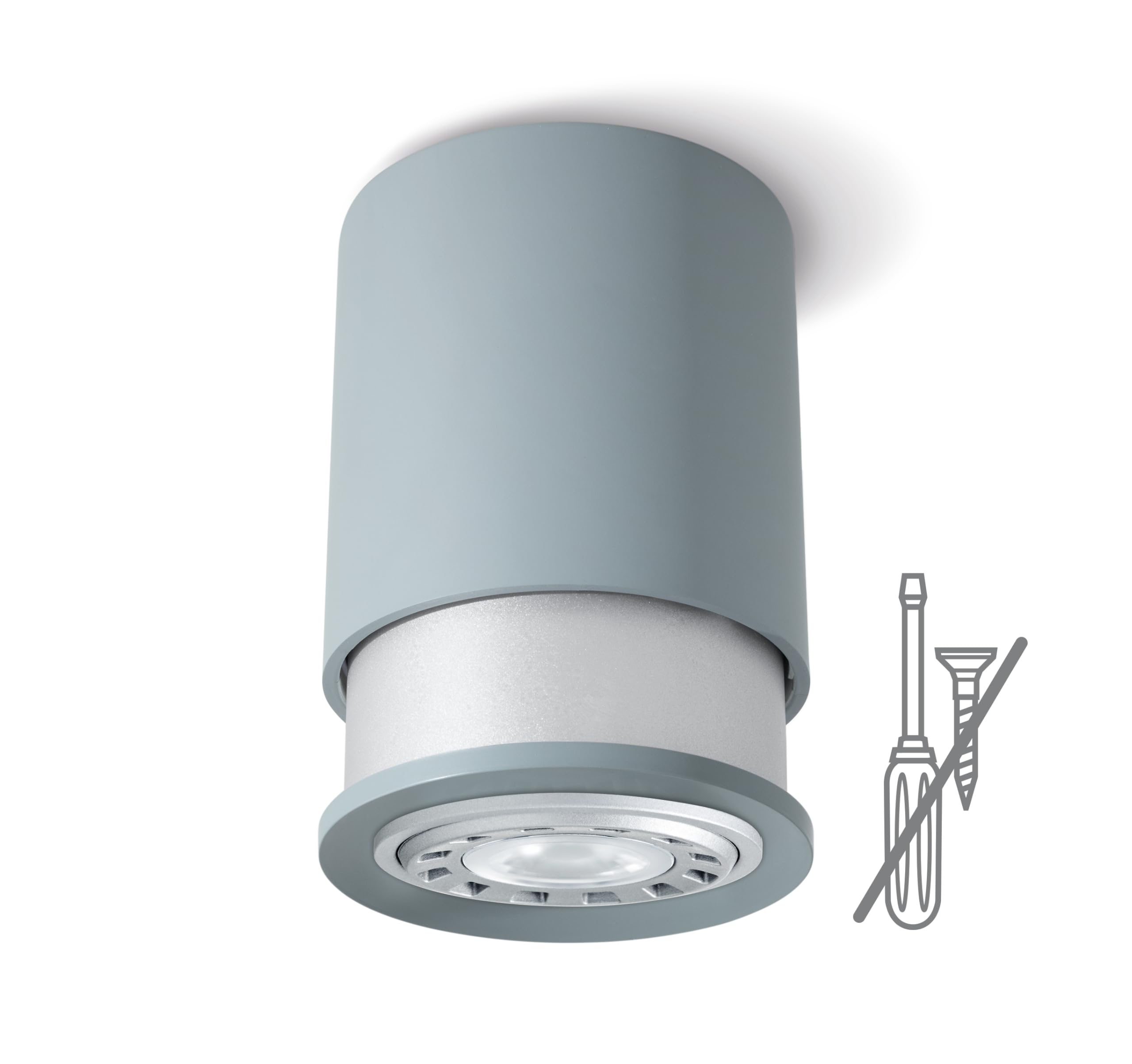 Twister Classic Spot Ceiling Light – Easy to Fix, No Screws, One Hook Only, Patent Protected, GU10 LED – Taupe